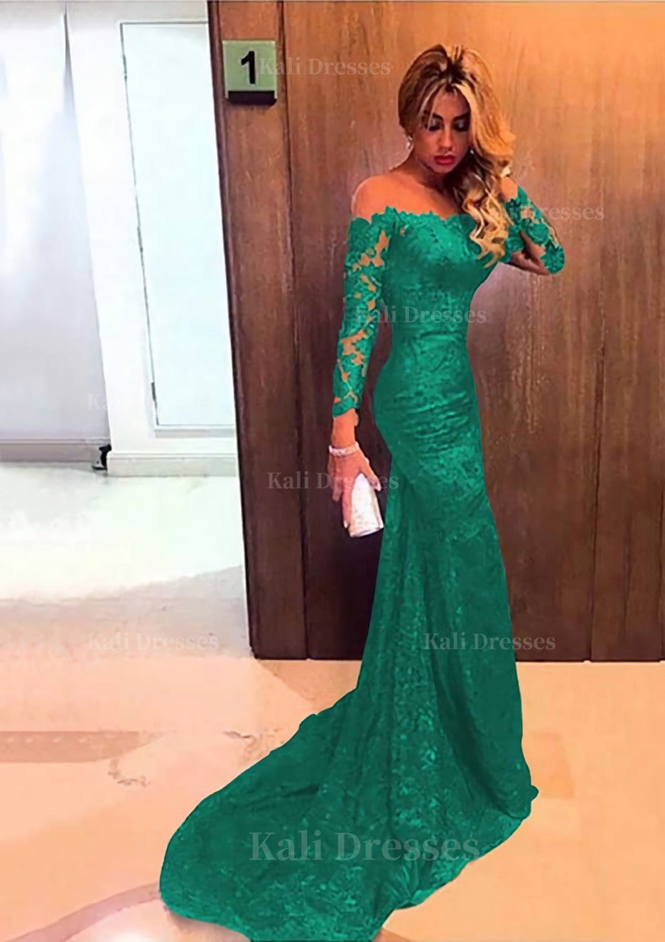 Green Trumpet Prom Dress