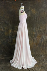 A-line Chiffon Gown Sweetheart Strapless Ruffles Long Bridesmaid Dress