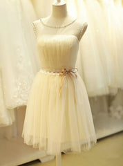 A-line Homecoming Dresses Sleeveless Jewel Short/Mini Beading Customized Lace Up Dresses