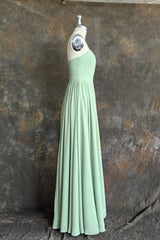 A-line Sweetheart Chiffon Floor-Length Long Bridesmaid Dress