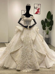 Ball Gown Tulle Sequins Beading Wedding Dress