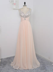 Prom Dresses A-line Spaghetti Straps Sequins Crystals Sexy Long Prom Gown