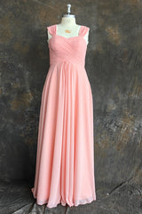 Simple Long A-line Chiffon Sweetheart Chiffon Bridesmaid Dresses