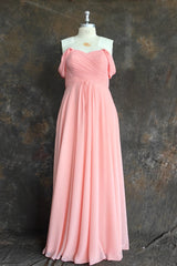 Simple Long A-line Chiffon Sweetheart Chiffon Bridesmaid Dresses