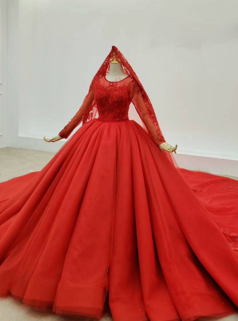 You Are Sure To Find The Perfect Red Ball Gown Tulle Appliques Beading Wedding Dress