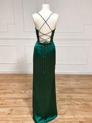 Mermaid Sweetheart Neck Green Long Prom Dress, Green Formal Evening Dress