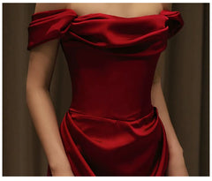 Off-Shoulder Plain A-Line Evening Gown Long Corset Prom Evening Formal Dresses