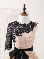 Champagne Lace Short Prom Dress, Champagne Homecoming Dress