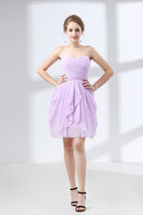 Short A Line Ruffle Strapless Homecoming Dresses